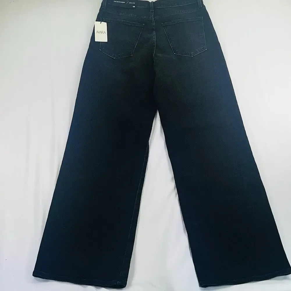 NWT Just Black Denim Wide Leg Jeans Women’s 29 Black High Rise USA - Picture 3 of 10